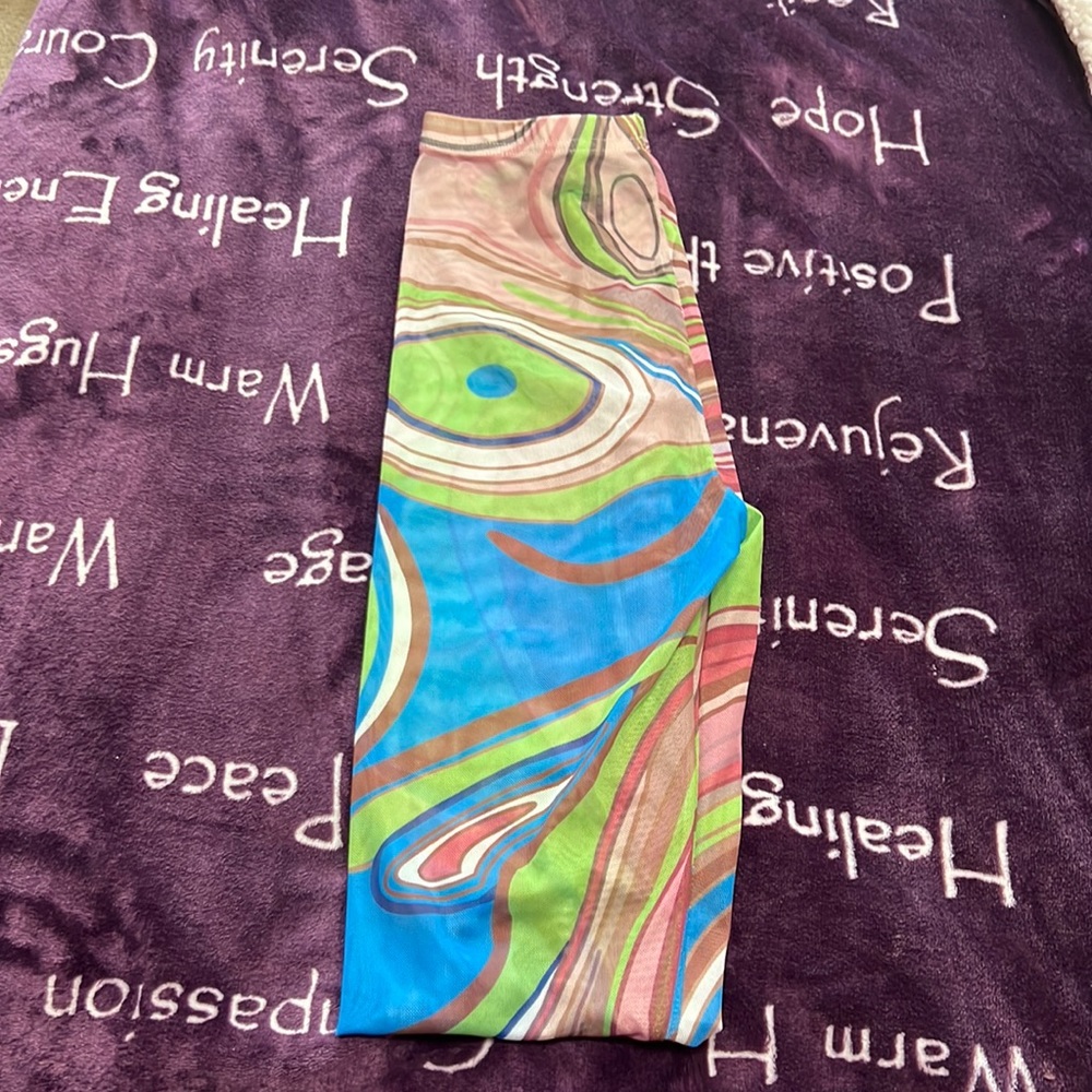 Colorful see through leggings